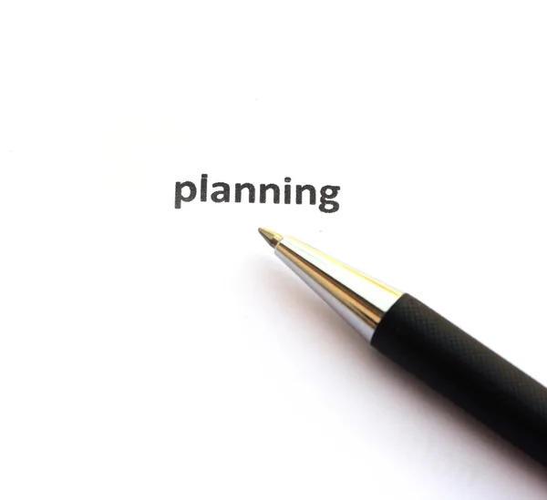 Planning met pen — Stockfoto