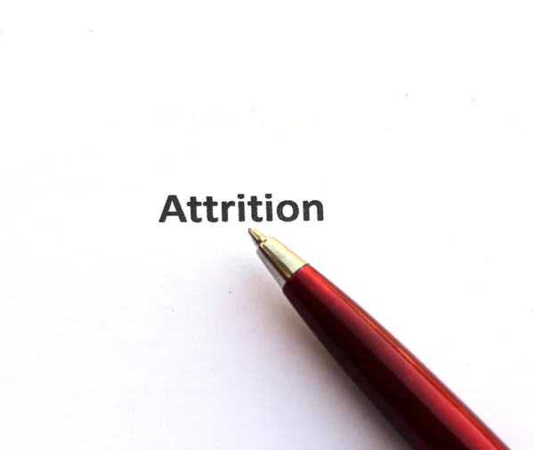 Attrition with pen — Stock Photo, Image