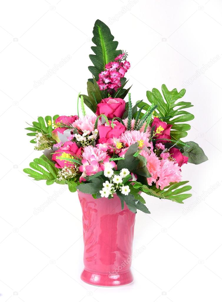 flowers in vase isolated