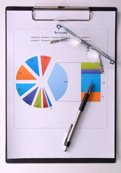 Gráficos e Gráficos Relatório — Fotografia de Stock