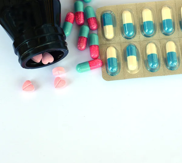 Pills and bottle — Stock Photo, Image