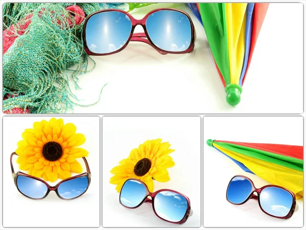Sunglasses have a sky on holiday collection — Stock Photo, Image