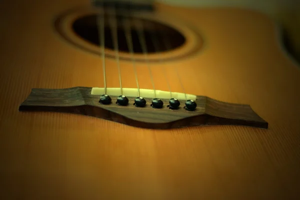 Guitarra acústica con muy poca profundidad de campo —  Fotos de Stock