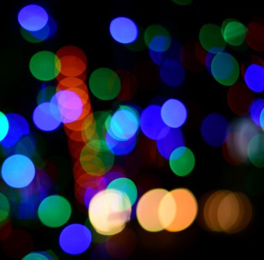 Noel ışığının soyut yuvarlak bokeh arkaplanı
