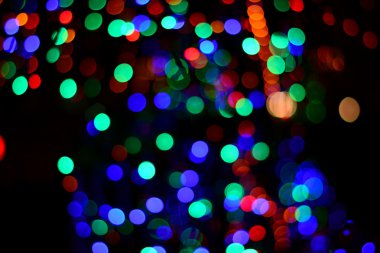 Noel ışığının soyut yuvarlak bokeh arkaplanı