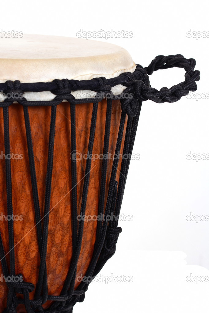 djembe, african percussion, handmade wooden drum with goat skin