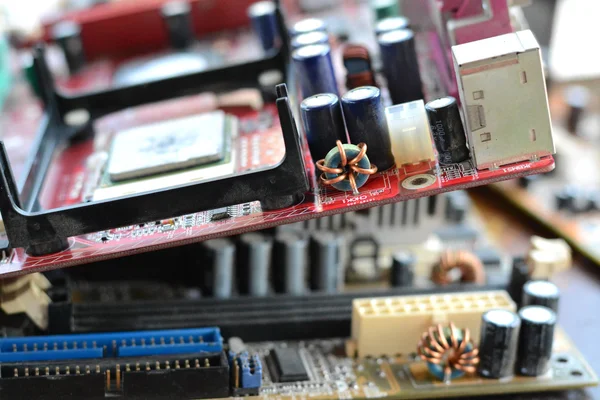 Old many mainboard computer — Stock Photo, Image