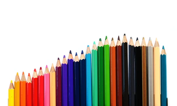 Färg pennor isolerad på vit — Stockfoto
