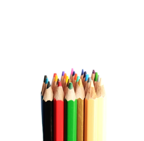 Kleur potloden geïsoleerd op wit — Stockfoto