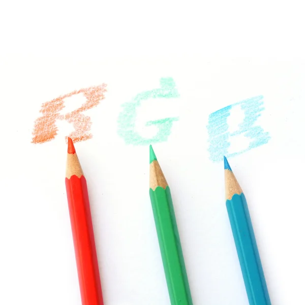 Warna pensil diisolasi pada warna putih — Stok Foto