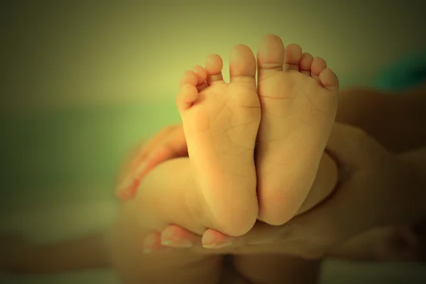 Close up of newborn baby feet — Stock Photo, Image