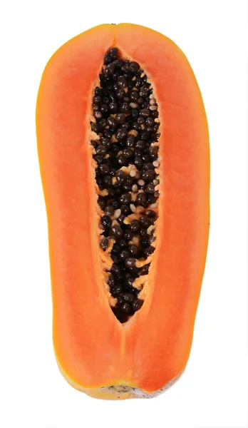 Świeże i smaczne papaja na białym tle — Zdjęcie stockowe