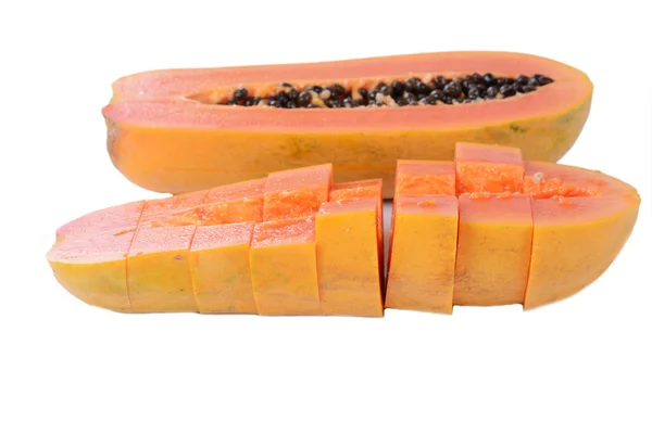 Vers en smakelijk papaja geïsoleerd — Stockfoto
