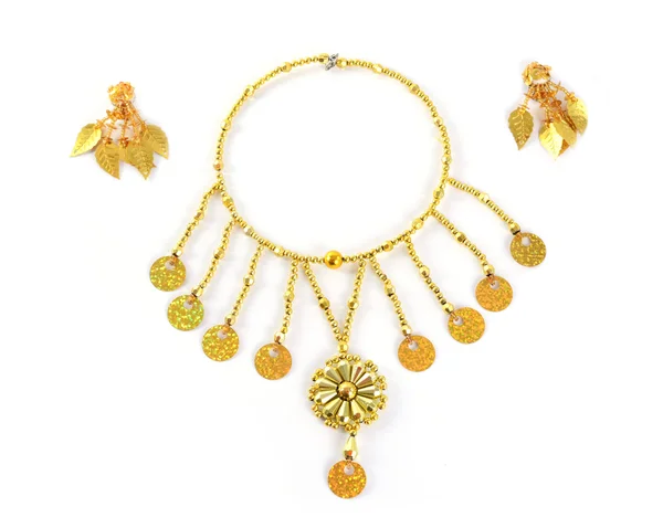 Set gold necklace — Stock Photo, Image