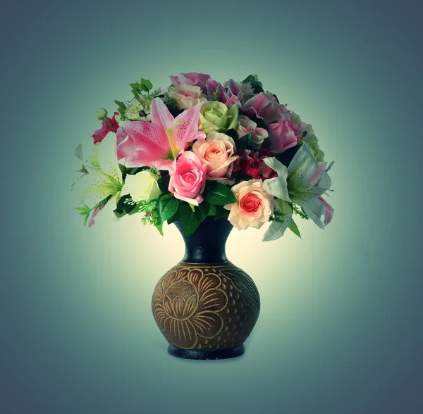 Molti vaso di fiori e fiori — Foto Stock