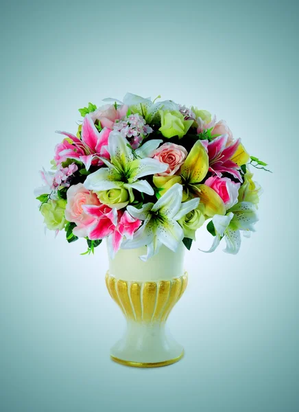 Muitos vaso de flores e flores — Fotografia de Stock