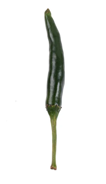Zielona papryka chili na białym tle — Zdjęcie stockowe