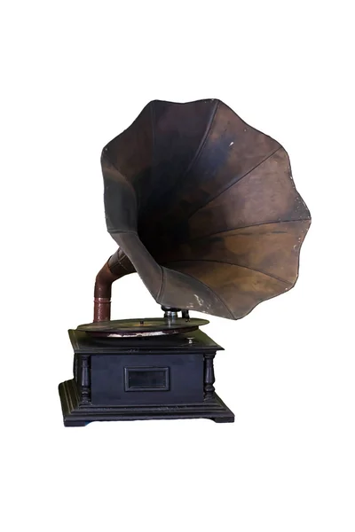 Retro gramophone isolated over white background. — Stock Photo, Image