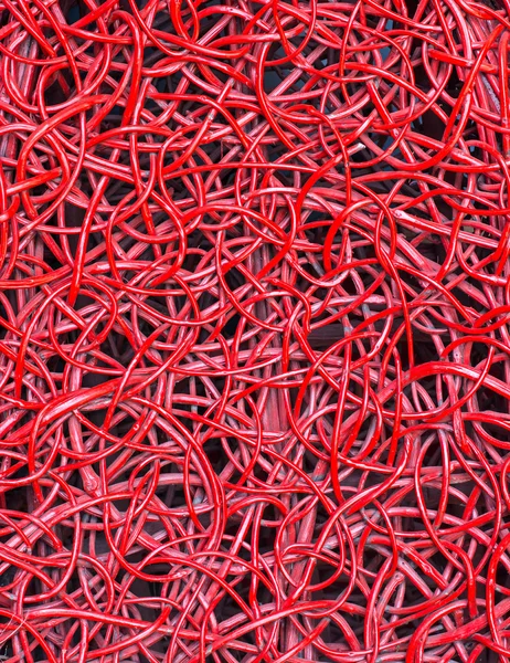 Red wicker texture background — Stock Photo, Image