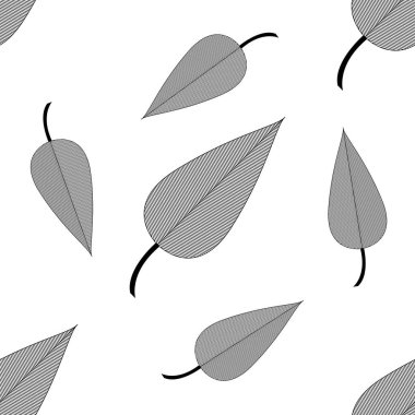 Beyaz arkaplanda izole edilmiş güzel yaprak çizgisi kusursuz desendedir