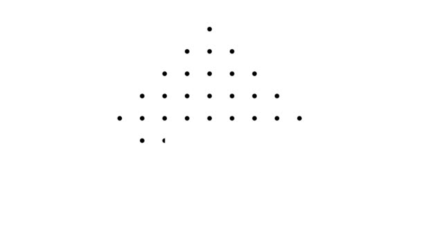 9X1 Dots Kolam Rangoli Design Self Drawing Pattern Isolated White — Video Stock