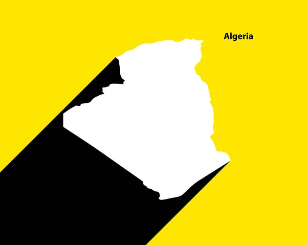 Карта Алжира Ретро Плакате Длинной Тенью Винтажный Знак Легко Редактировать — стоковый вектор