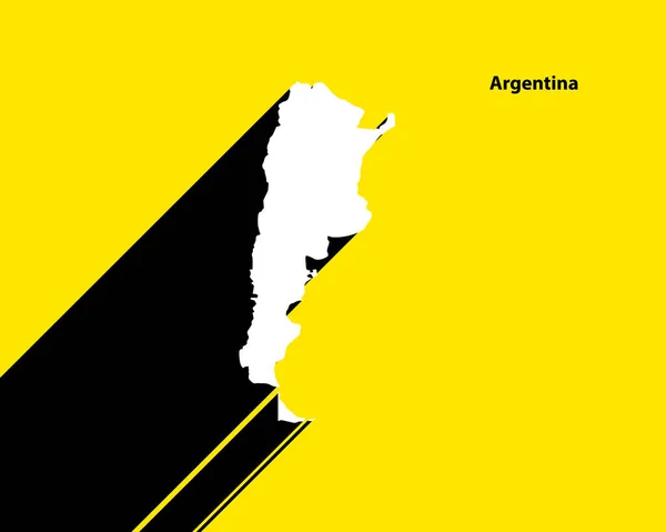 Argentina Mapa Póster Retro Con Sombra Larga Signo Vintage Fácil — Vector de stock