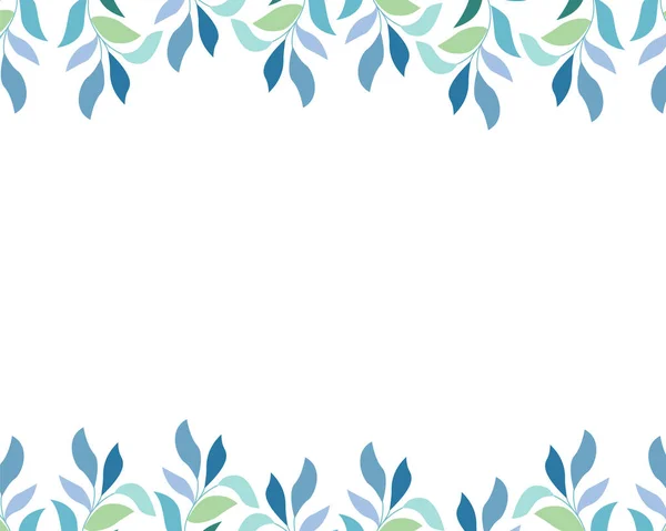 白い背景に隔離された美しいカラフルな葉の長方形の境界線のデザインコンセプト ベクトル図 — ストックベクタ