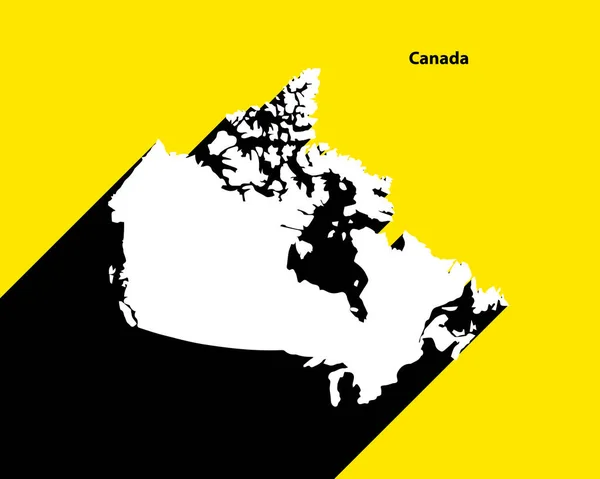 Карта Канады Ретро Плакате Длинной Тенью Винтажный Знак Легко Редактировать — стоковый вектор