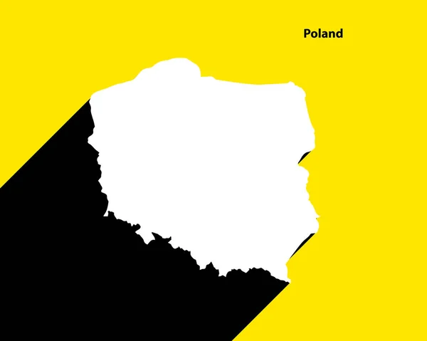 Polsko Mapa Retro Plakátu Dlouhým Stínem Ročník Snadno Upravovat Manipulovat — Stockový vektor