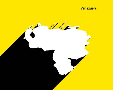 Venezuela haritasında uzun gölgeli retro poster var. Vintage işaretini düzenlemek, düzenlemek, yeniden boyutlandırmak veya renklendirmek kolay.