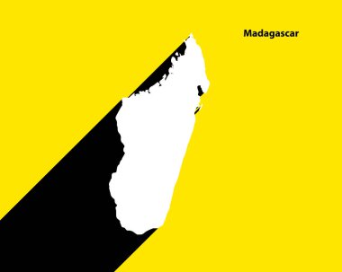 Madagaskar haritası uzun gölgeli retro poster üzerinde. Vintage işaretini düzenlemek, düzenlemek, yeniden boyutlandırmak veya renklendirmek kolay.