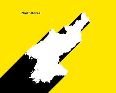 Kuzey Kore haritasında uzun gölgeli retro poster var. Vintage işaretini düzenlemek, düzenlemek, yeniden boyutlandırmak veya renklendirmek kolay.