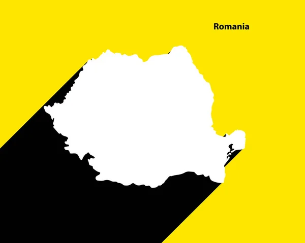 Rumunsko Mapa Retro Plakátu Dlouhým Stínem Ročník Nápis Snadno Upravovat — Stockový vektor