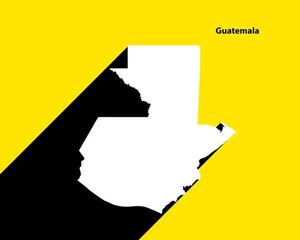 Guatemala Mapa Póster Retro Con Sombra Larga Signo Vintage Fácil — Vector de stock