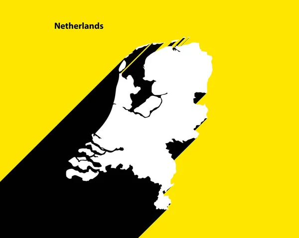 荷兰地图复古海报长阴影 容易编辑 调整大小或着色的古董标志 — 图库矢量图片