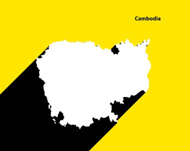 Kamboçya haritası uzun gölgeli retro poster üzerinde. Vintage işaretini düzenlemek, düzenlemek, yeniden boyutlandırmak veya renklendirmek kolay.