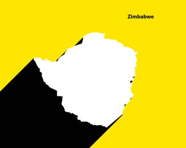 Zimbabwe haritası uzun gölgeli retro poster üzerinde. Vintage işaretini düzenlemek, düzenlemek, yeniden boyutlandırmak veya renklendirmek kolay.