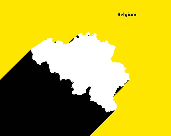 Belgien Karte Auf Retro Plakat Mit Langem Schatten Vintage Zeichen — Stockvektor