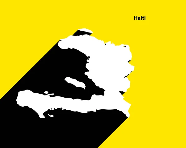 Haití Mapa Póster Retro Con Sombra Larga Signo Vintage Fácil — Archivo Imágenes Vectoriales