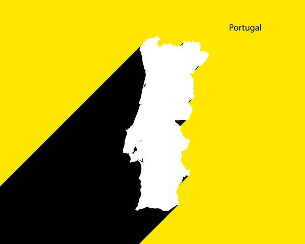 Portugal Carte Sur Affiche Rétro Avec Ombre Longue Panneau Vintage — Image vectorielle