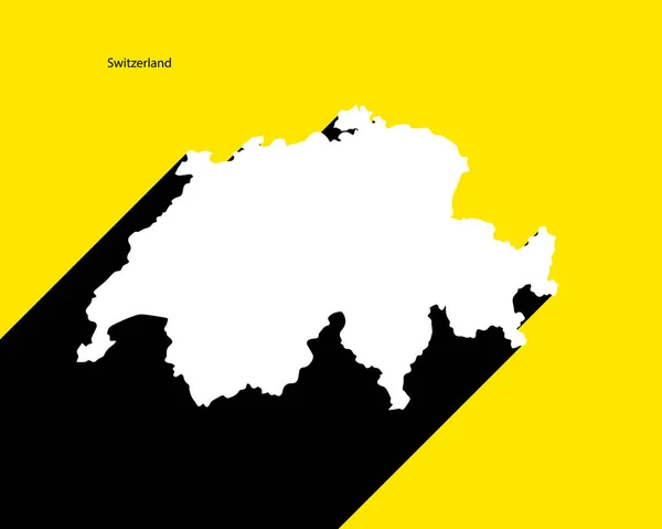 Švýcarsko Mapa Retro Plakátu Dlouhým Stínem Ročník Nápis Snadno Upravovat — Stockový vektor