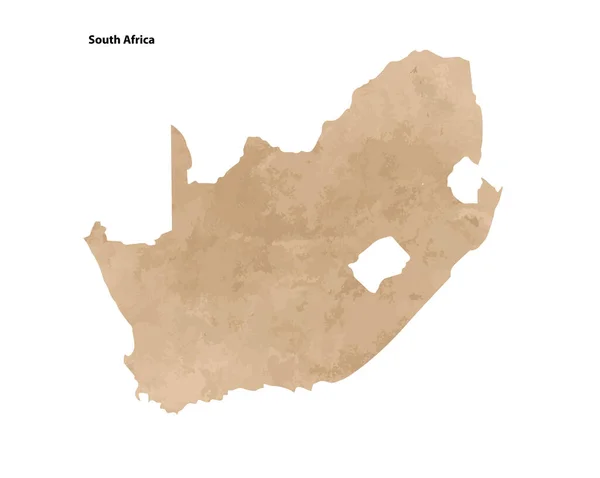 Old Vintage Paper Textured Map South Africa Country Vector Illustration — Stockvektor