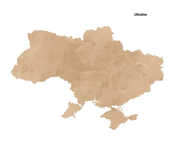 Old Vintage Paper Textured Map Ukraine Country Vector Illustration — Vetor de Stock