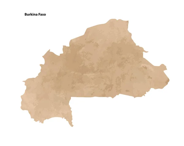 Old Vintage Paper Textured Map Burkina Faso Country Vector Illustration — ストックベクタ