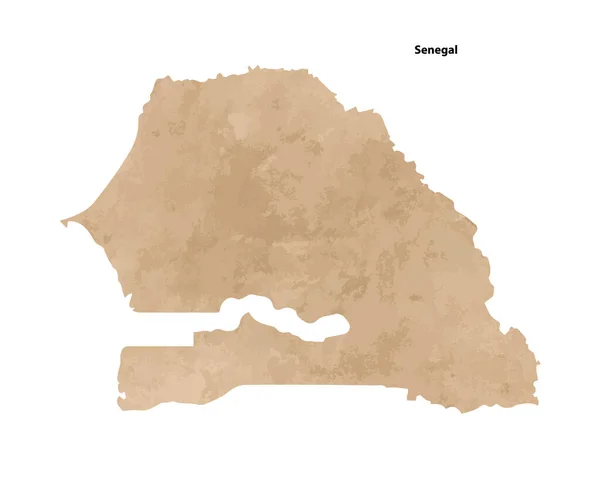Alte Texturierte Landkarte Von Senegal Vektorillustration — Stockvektor