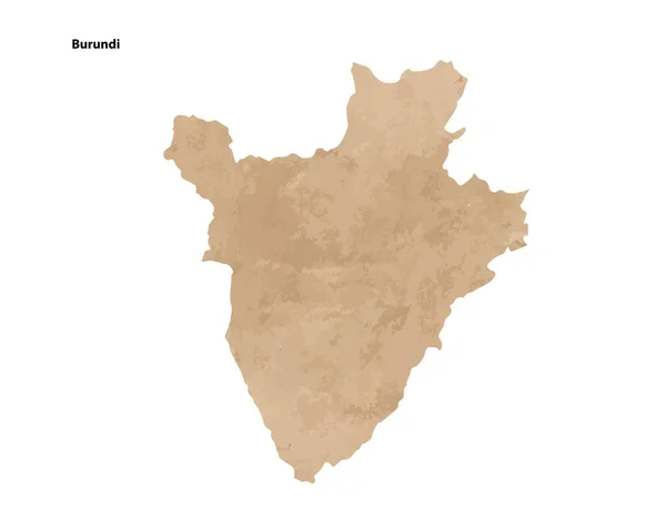 Old Vintage Paper Textured Map Burundi Country Vector Illustration — Stockvector