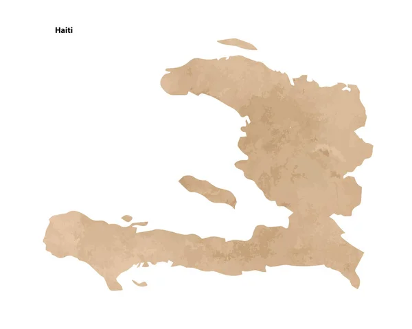 Stare Vintage Papier Teksturowana Mapa Haiti Kraj Wektor Ilustracji — Wektor stockowy