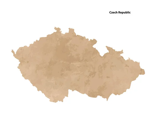 Old Vintage Paper Textured Map Czech Republic Country Vector Illustration — Stock Vector
