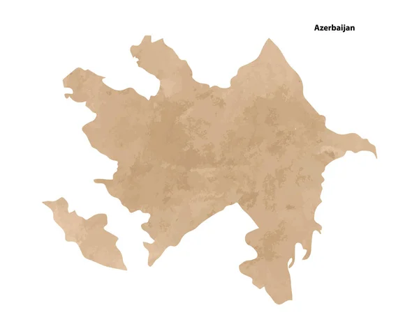 Old Vintage Paper Textured Map Azerbaijan Country Vector Illustration — Stockvector